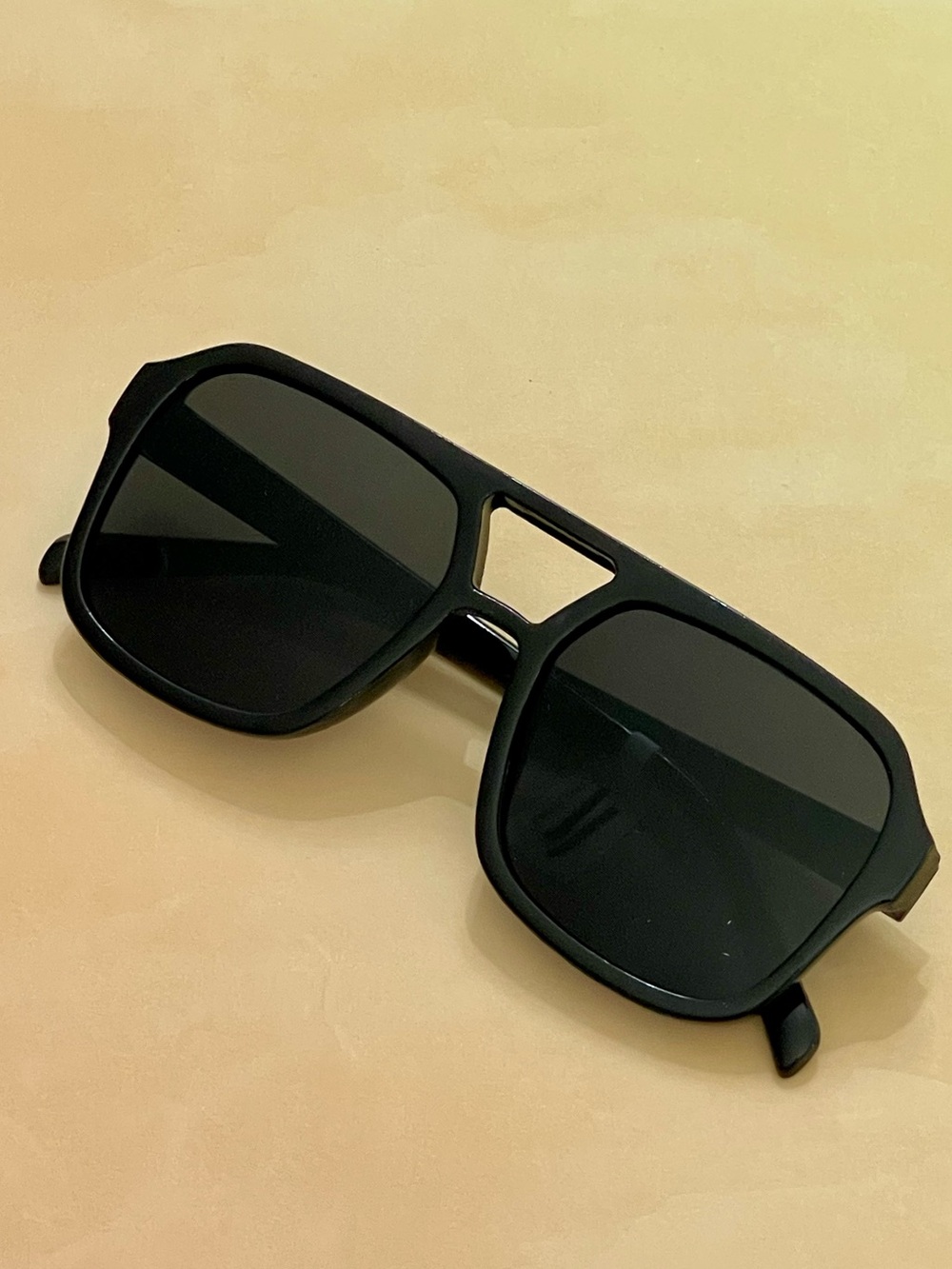 Free People Black Modern Square Aviator Oversized Sunglasses- Dark Smoke Lenses